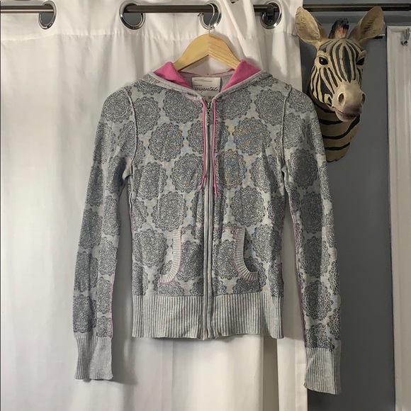 ❄️ Pink & Grey Snowflake Zip-Up Sweater - Picture 2 of 7
